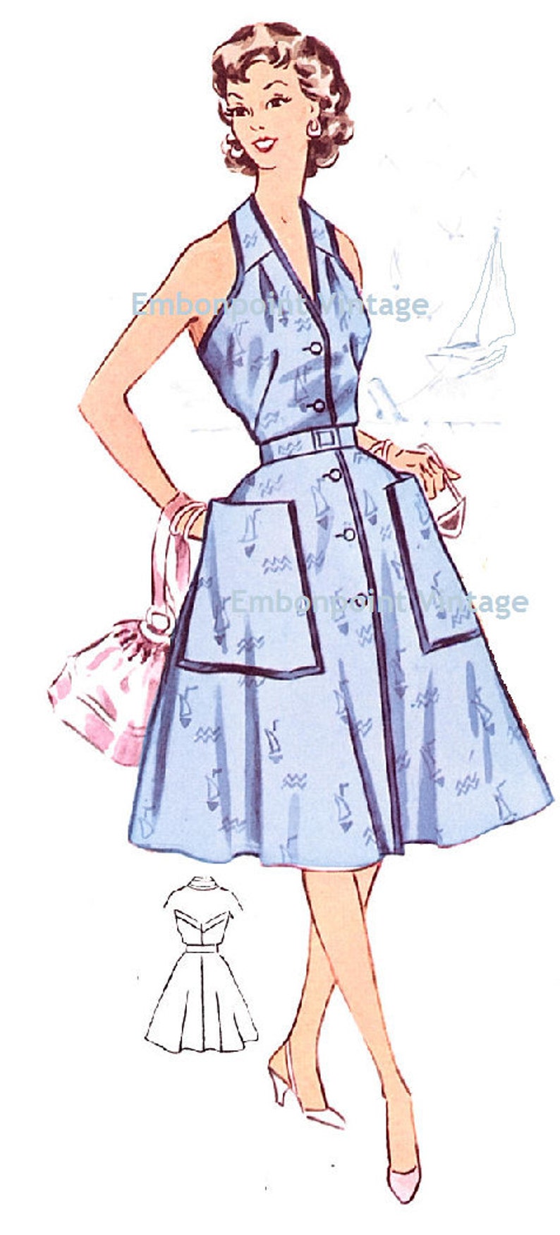 Plus Size or any size Vintage 1950s Dress Pattern PDF Pattern No 27: Denise image 3