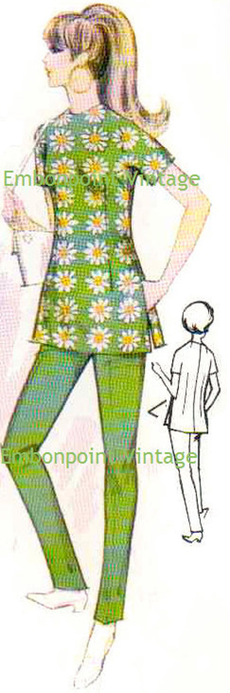 1960s Sewing Patterns | 1970s Sewing Patterns Plus Size (or any size) 1969 Vintage Sewing Pattern - PDF - Pattern No 122 Gwen Pants $6.39 AT vintagedancer.com