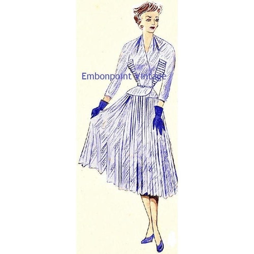 Plus Size or Any Size Vintage 1949 Dress Suit Sewing Pattern - Etsy
