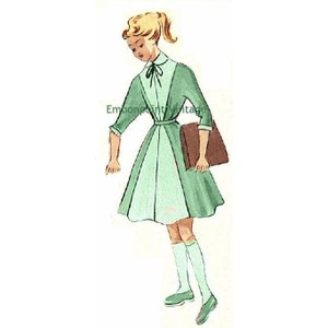 Plus Size or any size Vintage 1949 Girls' School Uniform Sewing Pattern PDF Pattern No 110 Polly 1940s 40s 1950s 50s image 1