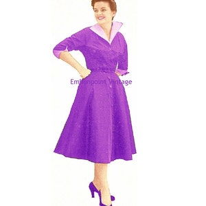 Plus Size (or any size) Vintage 1949 Dress Sewing Pattern - PDF - Pattern No 71 Frankie