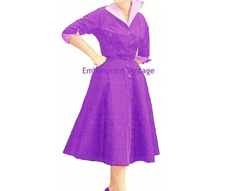 Plus Size (or any size) Vintage 1949 Dress Sewing Pattern - PDF - Pattern No 71 Frankie