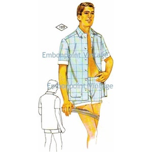 Plus Size (of elke maat) Vintage 1969 Shorts Patroon - PDF - Patroon nr. 123 Sean Zwembroek jaren 1960 60