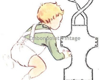 Plus Size (or any size) Vintage 1950s Baby&#39;s Overalls Pattern - PDF - Pattern No 203 Alex