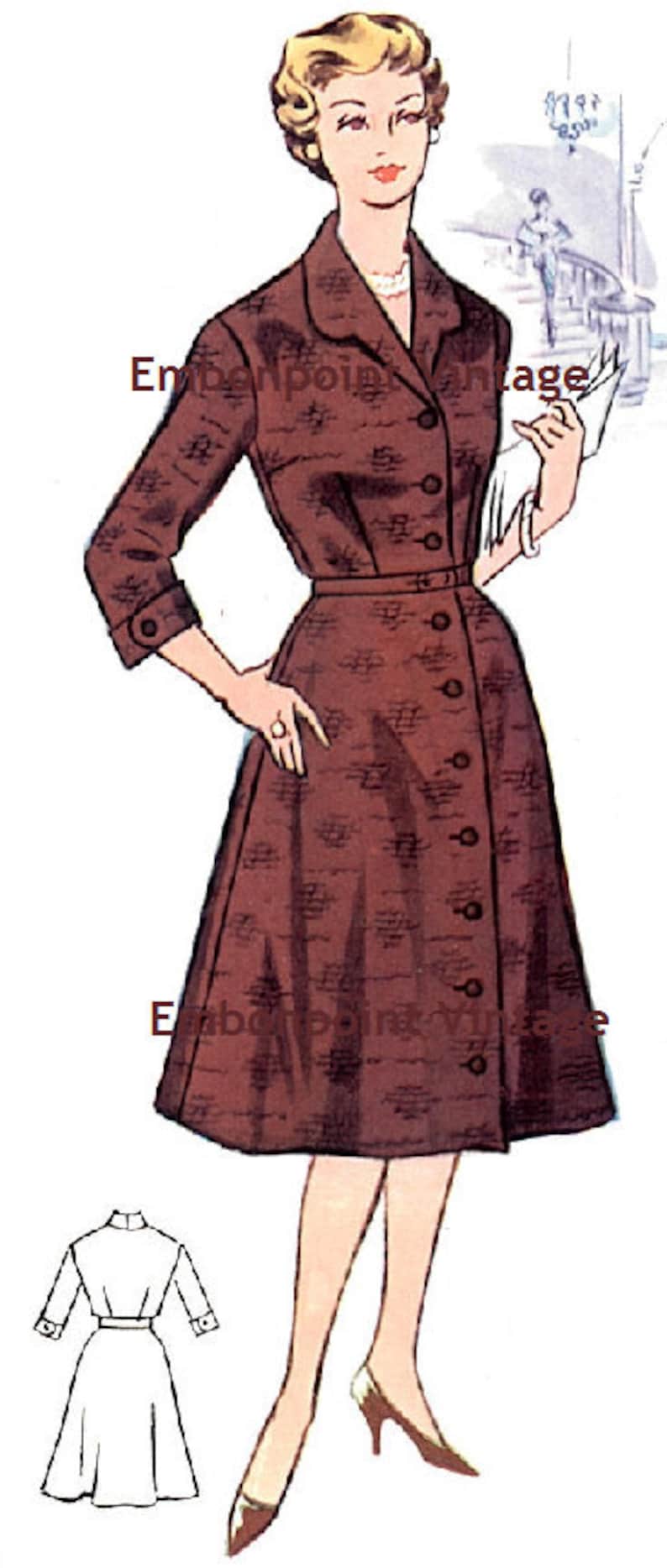Plus Size Retro Pattern Plus Size (or Any Size) Vintage 1950s Dress Pattern - PDF - Pattern No ...