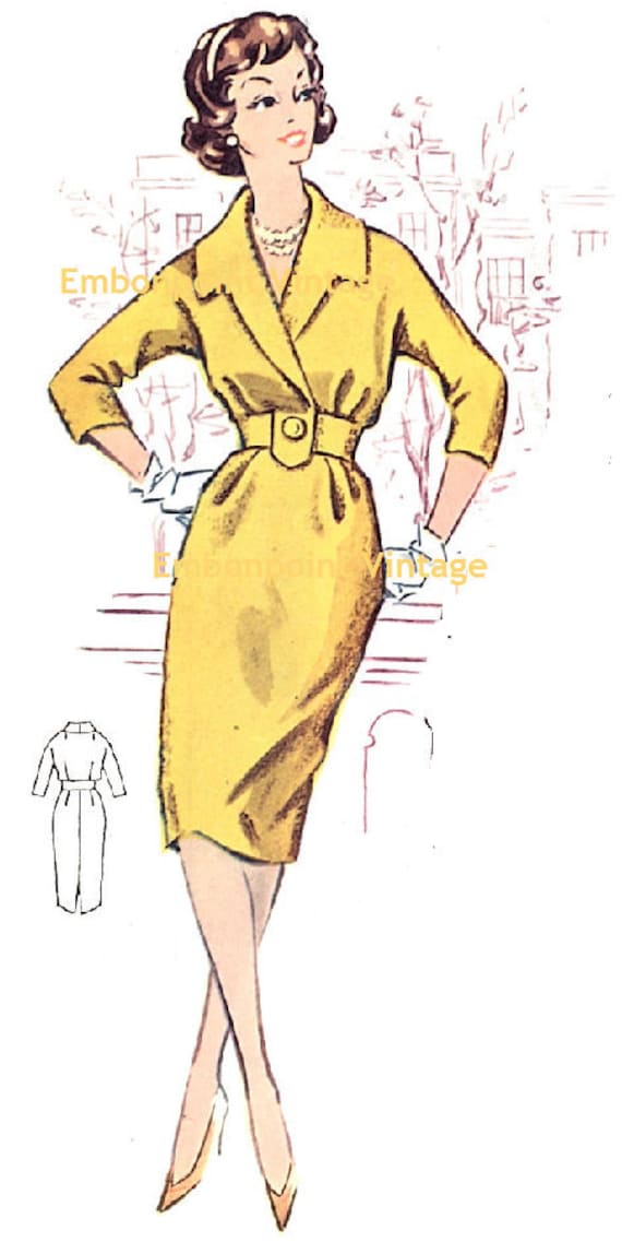 1950s cocktail dress plus size Plus Size (or Any Size) Vintage 1950s Cocktail Dress Pattern - PDF -  Pattern No 17: Diane