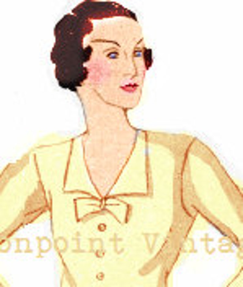 1930s Sewing Patterns- Dresses, Pants, Tops 1934 Blouse - PDF - Pattern No 97 Harriet 1930s 30s Patterns Instant Download Plus Size Pattern (or any size) Vintage  $7.37 AT vintagedancer.com