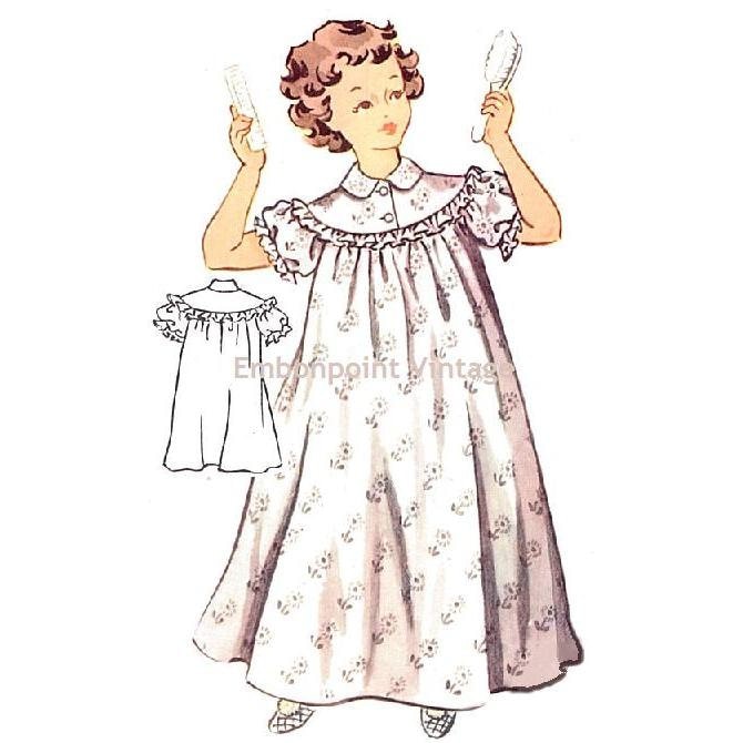 Plus Size (or any size) Vintage 1950s Nightgown Pattern - PDF - Pattern No 207 Arlene