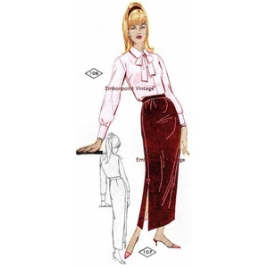 Plus Size or any size Vintage 1969 Skirt Pattern PDF Pattern No 107 Lesa Skirt imagem 1