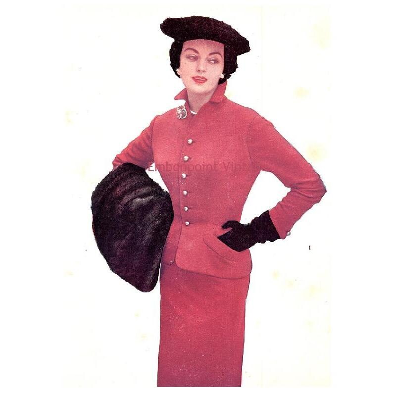 Plus Size or any size Vintage 1949 Suit Sewing Pattern PDF Pattern No 1 Agnes image 1