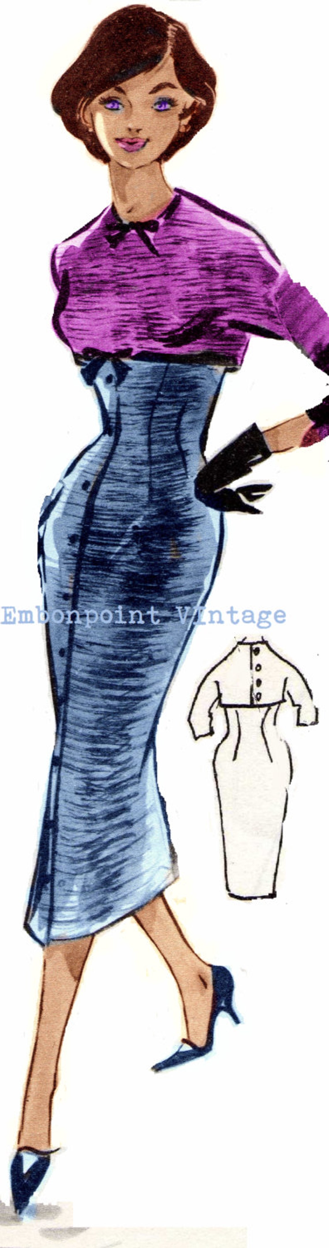 Vintage Sewing Patterns Plus Size or any size 1956 Wiggle Etsy