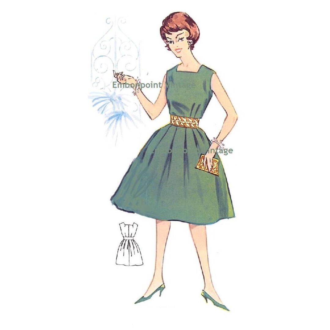 Plus Size Retro Pattern Plus Size (or Any Size) Vintage 1950s Dress Pattern - PDF - Pattern No ...
