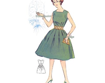 Plus Size (or any size) Vintage 1950s Dress Pattern - PDF - Pattern No 8: Nancy