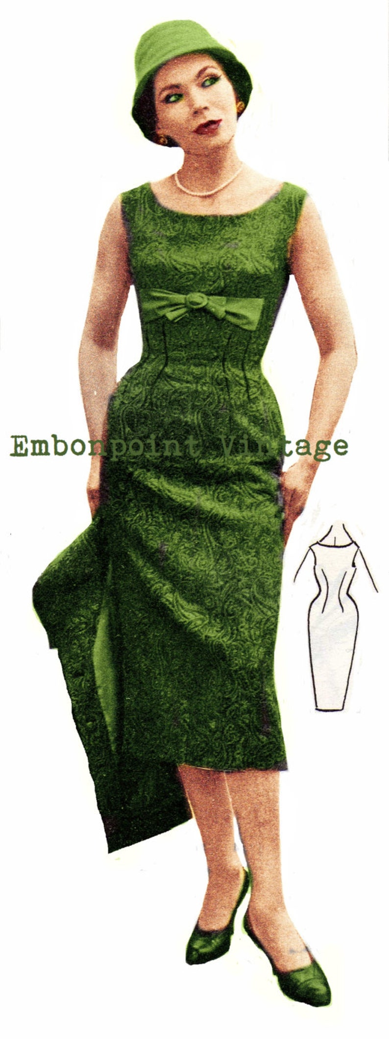 Dress Like the Marvelous Mrs. Maisel 1956 Wiggle Dress & Jacket - PDF - Pattern No 36 Rosalyn 1950s 50s Patterns Instant Download Vintage Sewing Patterns Plus Size (or any size)  $12.28 AT vintagedancer.com