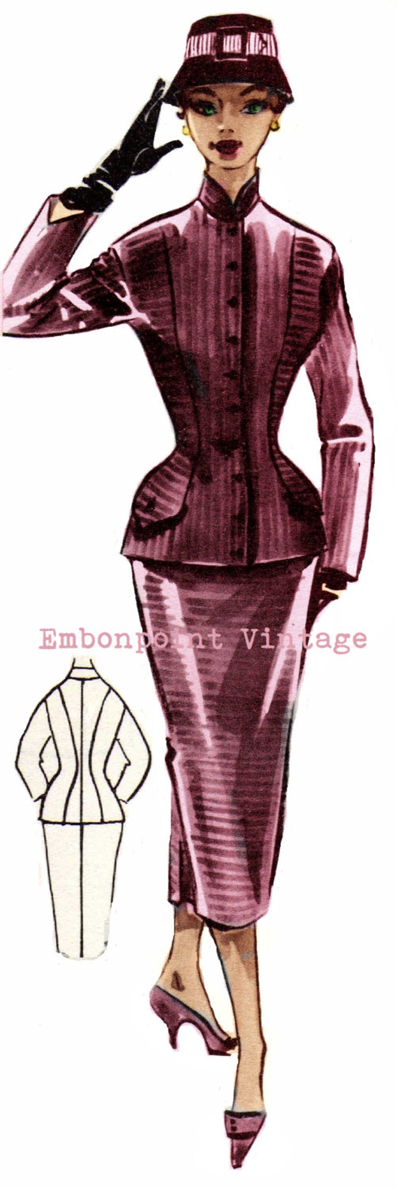 Vintage Sewing Patterns Plus Size or Any Size 1956 Peplum Etsy
