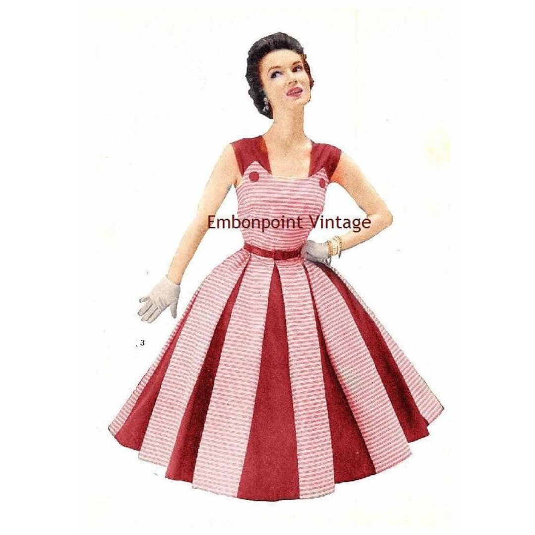 Plus Size Retro Pattern Plus Size (or Any Size) Vintage 1949 Dress Sewing Pattern - PDF ...