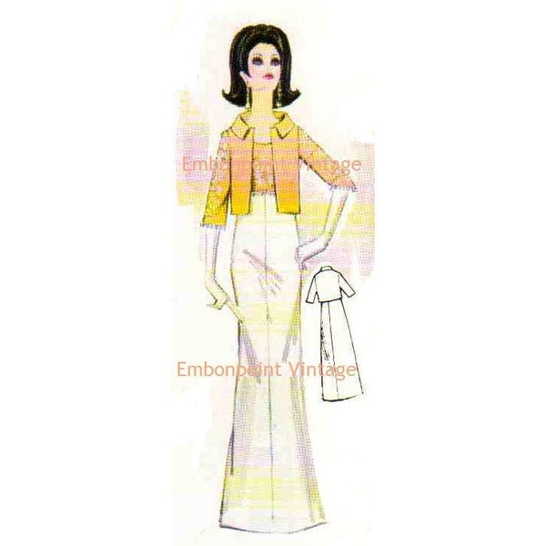 Plus Size (or any size) Vintage 1969 Evening Ensemble Pattern - PDF - Pattern No 110 111 Elisa