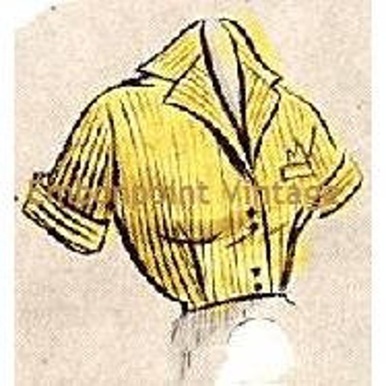 Plus Size or any size Vintage 1949 Blouse Sewing Pattern PDF Pattern No 64 Debra image 1