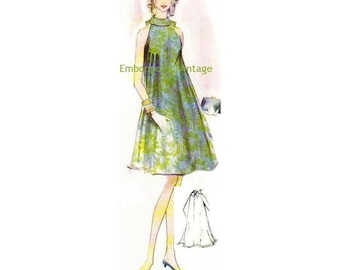 Plus Size (of elke maat) Vintage 1969 Dames Swing Dress Patroon - PDF - Patroon nr. 153 Lauri