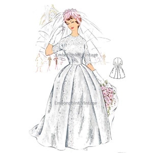 Plus Size (or any size) Vintage 1950s Wedding Dress Pattern - PDF - Pattern No 119 Lois