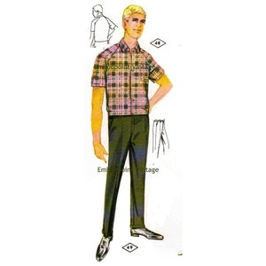 Plus Size (or any size) Vintage 1969 Men&#39;s Trousers Pattern - PDF - Pattern No 49 Keith Pants