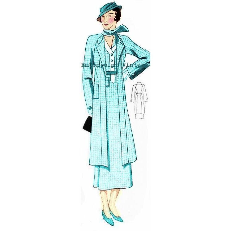 Plus Size or Any Size 1934 Vintage Suit Ensemble Sewing Pattern PDF ...