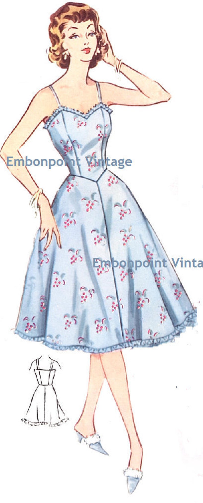 1950s Fabrics & Colors in Fashion Plus Size (or any size) Vintage 1950s Petticoat Pattern - PDF - Pattern No 214 Melanie Petticoat $8.38 AT vintagedancer.com