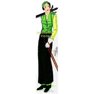 May include: A woman wearing a green vest, a yellow blouse, and black pants. She is holding two walking sticks and wearing a green hat.