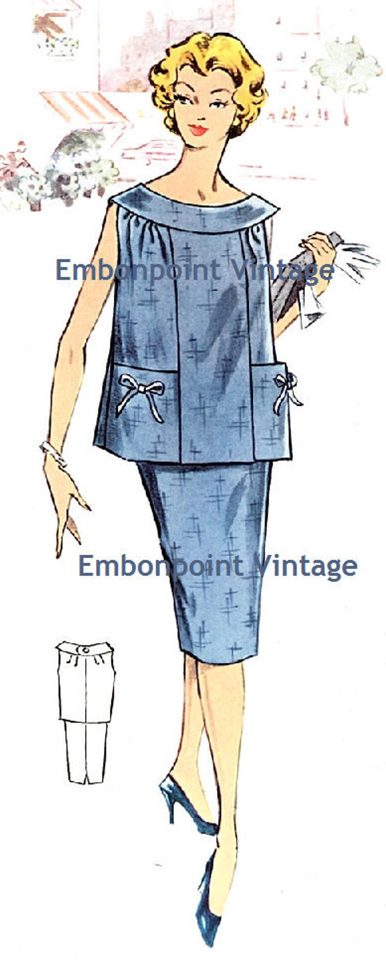 Vintage Maternity Dresses, Clothes, Sewing Patterns Vintage 1950s Maternity Skirt Pattern - PDF - Pattern No 71b Jo Skirt $6.33 AT vintagedancer.com