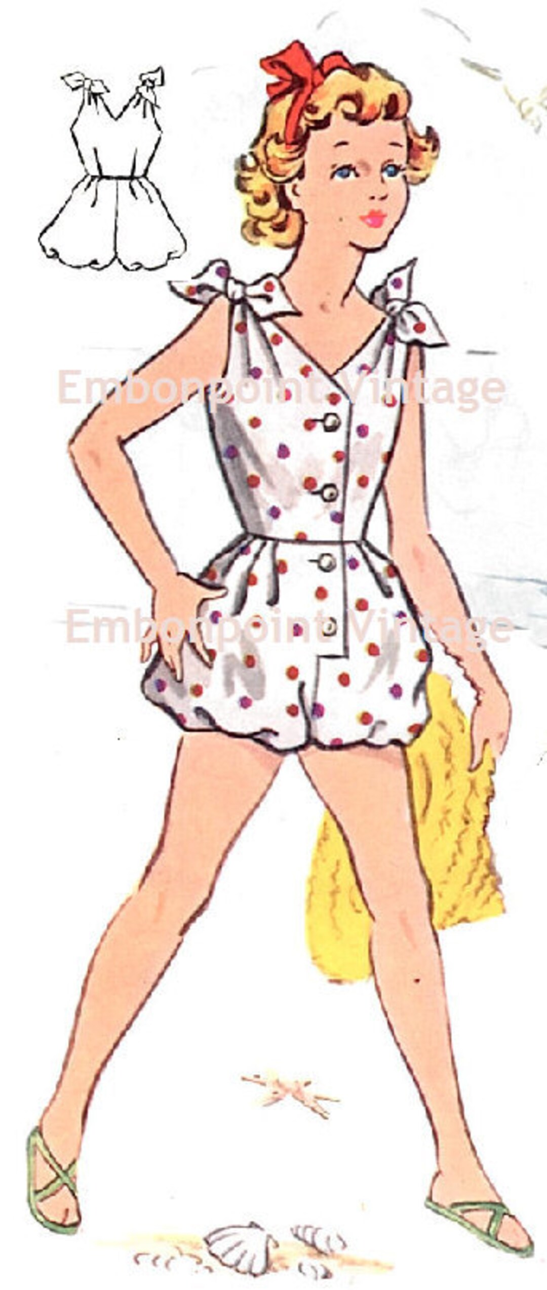 Plus Size (or Any Size) Vintage 1950s Romper Pattern - PDF - Pattern No ...