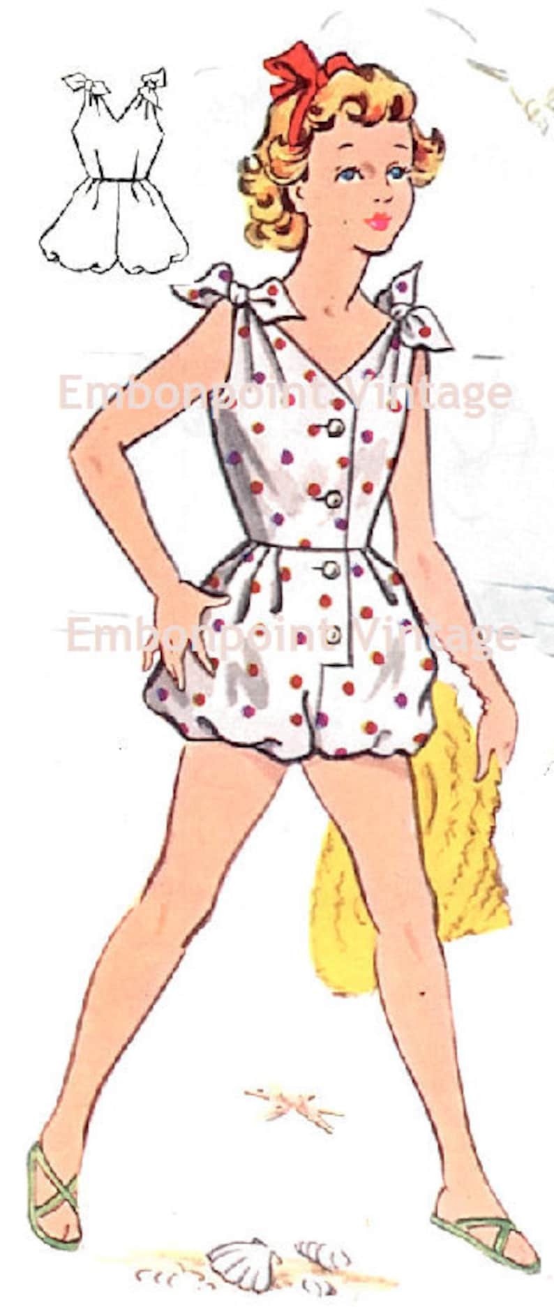 Plus Size (or Any Size) Vintage 1950s Romper Pattern - PDF - Pattern No ...