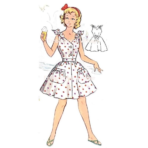Plus Size (or any size) Vintage 1950s Sundress Pattern - PDF - Pattern No 131 Charlene
