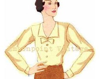 Plus Size Pattern (or any size) Vintage 1934 Blouse - PDF - Pattern No 97 Harriet 1930s 30s Patterns Instant Download