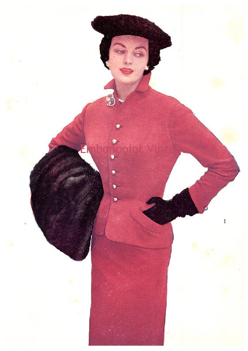 Plus Size or any size Vintage 1949 Suit Sewing Pattern PDF Pattern No 1 Agnes image 3