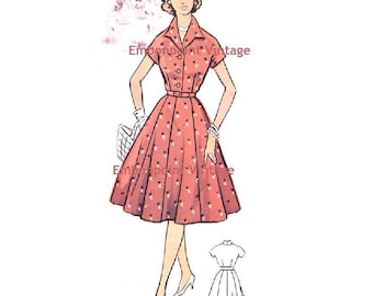 Plus Size (or any size) Vintage 1950s Dress Pattern - PDF - Pattern No 68 Katherine
