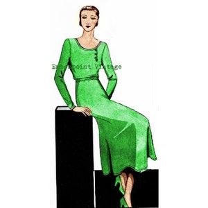 Plus Size (or any size) Vintage 1934 Dress Sewing Pattern - PDF - Pattern No 42 Jewel 1930s 30s Patterns Instant Download