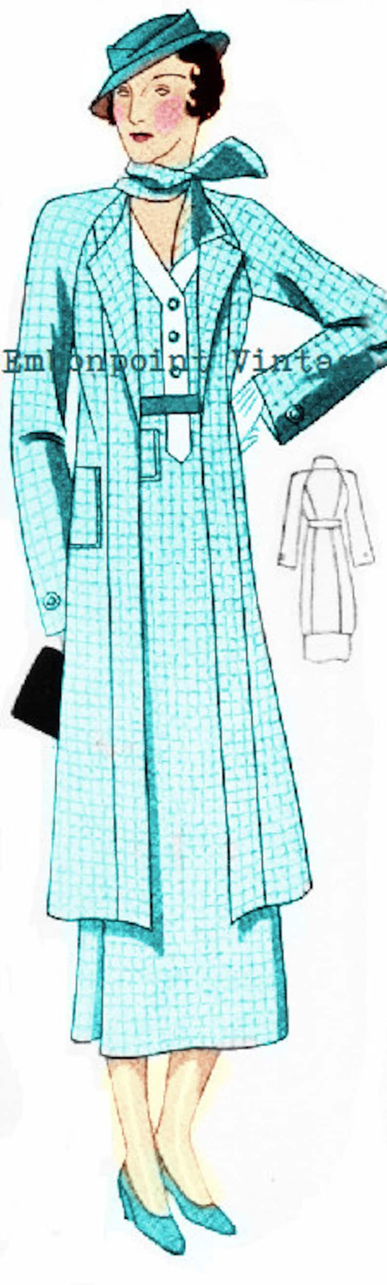 1930s Sewing Patterns- Dresses, Pants, Tops Plus Size (or any size) 1934 Vintage Suit Ensemble Sewing Pattern - PDF - Pattern No 73 Effie 1930s 30s Patterns Instant Download $13.97 AT vintagedancer.com