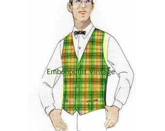 Plus Size (or any size) Vintage 1969 Vest Pattern - PDF - Pattern No 93 Dominic 50s Sewing Patterns Instant Download Rockabilly