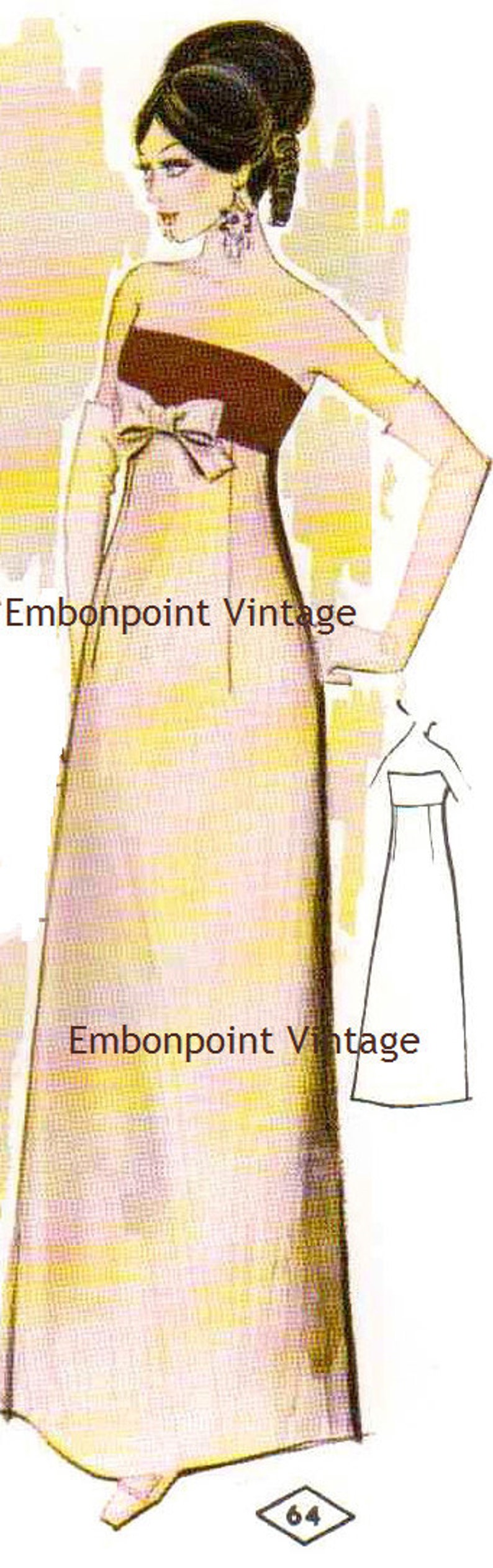 Plus Size or any size Vintage 1969 Dress Pattern PDF Pattern No 64 Caroline image 3