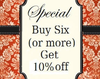 You must enter the code "LOVELY" to get the Special: Buy six or more patterns, get 10% off.