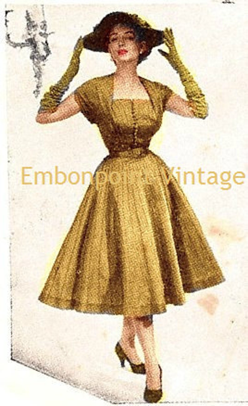 Plus Size or any size Vintage 1949 Dress PDF Pattern No 74 Carrie image 3