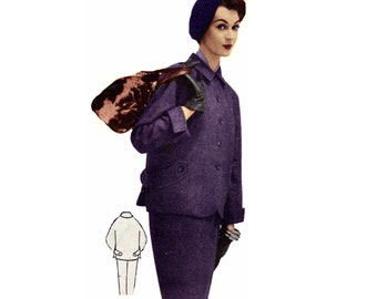 Vintage Sewing Patterns Plus Size (or any size) 1956 Suit Jacket & Skirt - PDF - Pattern No 47 Charmaine 1950s 50s Instant Download