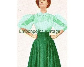 Plus Size (or any size) Vintage 1949 Blouse Sewing Pattern - PDF - Pattern No 45 Saundra