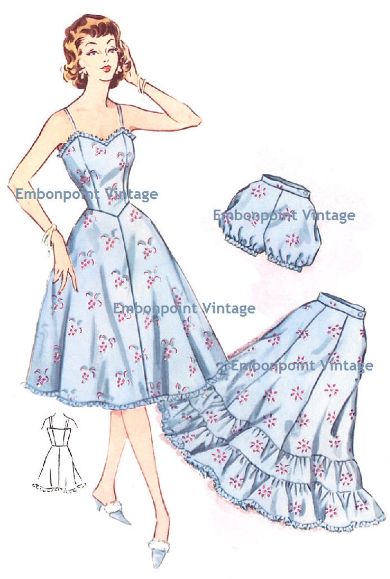 1950s Fabrics & Colors in Fashion Plus Size (or any size) Vintage 1950s Petticoat Pattern - PDF - Pattern No 216 Melanie Petticoat Skirt 50s Fashion Sewing Instant Download $7.26 AT vintagedancer.com