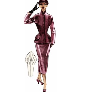 Vintage Sewing Patterns Plus Size (or any size) 1956 Peplum Suit Coat & Pencil Skirt - PDF - Pattern No 45 Gayla 1950s 50s Patterns