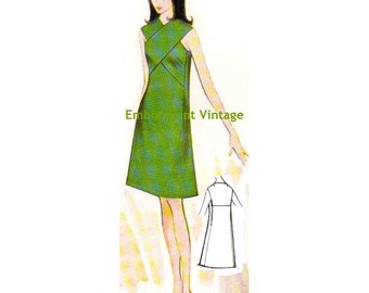 Plus Size (or any size) Vintage 1969 Dress Pattern - PDF - Pattern No 133 Thelma