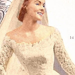 Plus Size or any size Vintage 1949 Wedding Dress Sewing Pattern PDF Pattern No 14 Mae 40s 50s 1940s 1950s Retro Rockabilly Swing Lace image 3