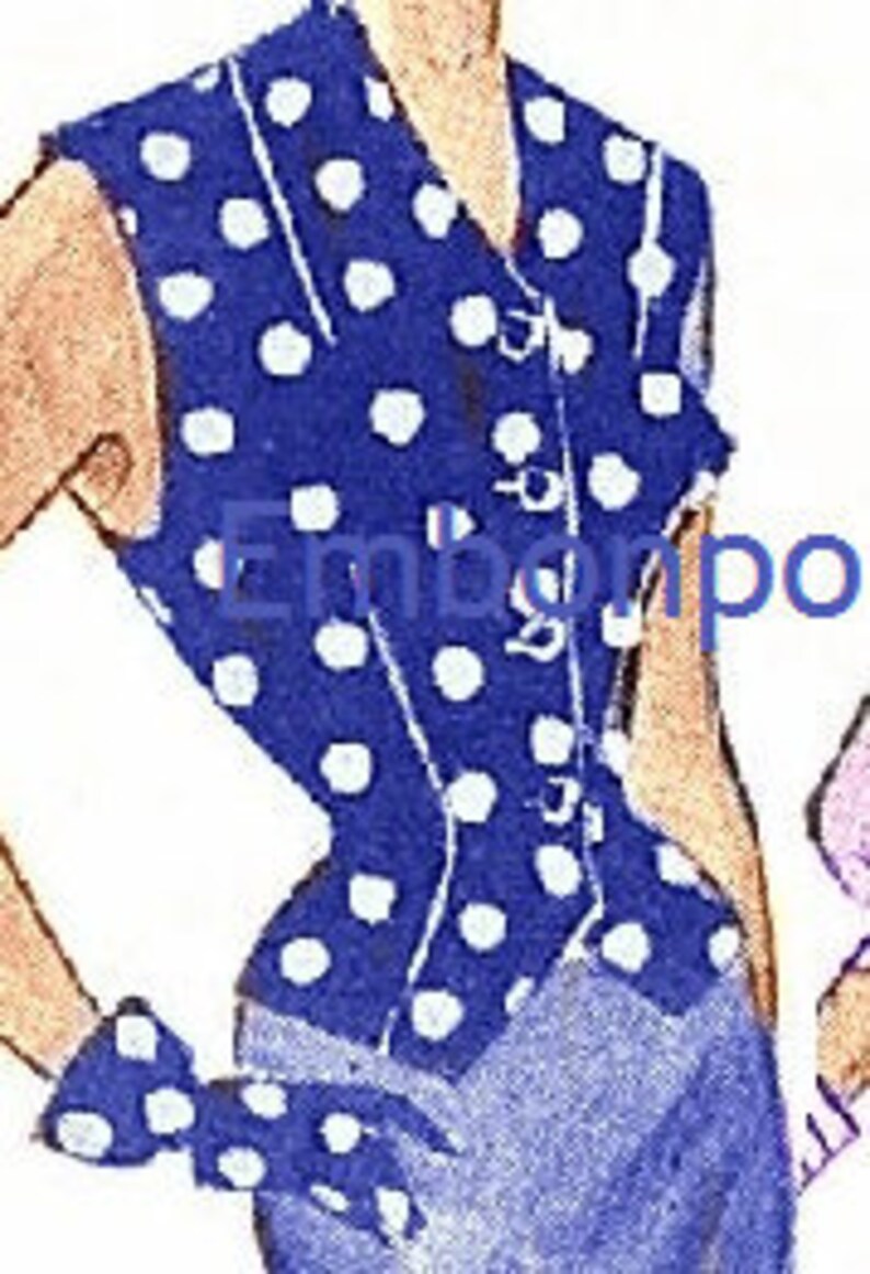 Plus Size or any size Vintage 1949 Vest Sewing Pattern PDF Pattern No 39 40 Miriam Vest image 3