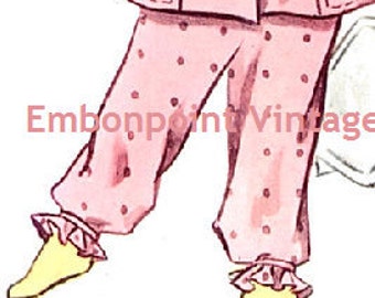 Plus Size (or any size) Vintage 1950s Nightgown Pattern - PDF - Pattern No 209b Ruby Pyjama Pants