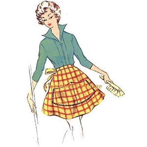 Plus Size (or any size) Vintage 1950s Apron Pattern - PDF - Pattern No 108 Angela